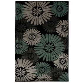 Linon Milan Perth Black And Turquoise Rug - 91x60