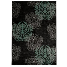 Linon Milan Lana Black And Turquoise Rug - 91x60