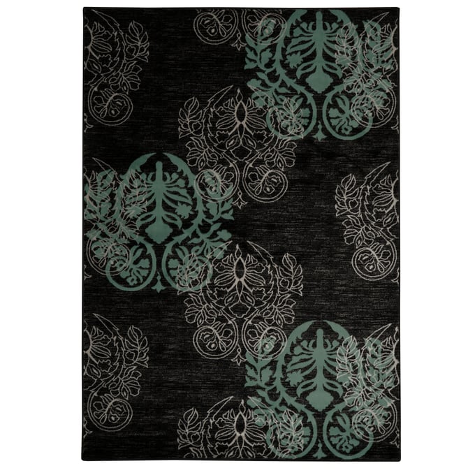 Linon Milan Lana Black And Turquoise Rug - 91x60 LN-RUG-MN2558