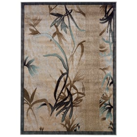 Linon Milan Roth Beige And Aqua Rug - 91x60