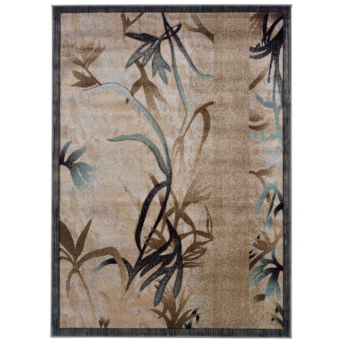 Linon Milan Roth Beige And Aqua Rug - 91x60 LN-RUG-MN3058