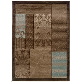 Linon Milan Sienna Brown And Aqua Rug - 91x60