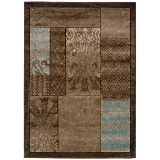 Linon Milan Sienna Brown And Aqua Rug - 91x60 LN-RUG-MN3458