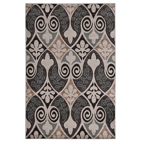 Linon Milan Bilson Black And Turquoise Rug - 91x60