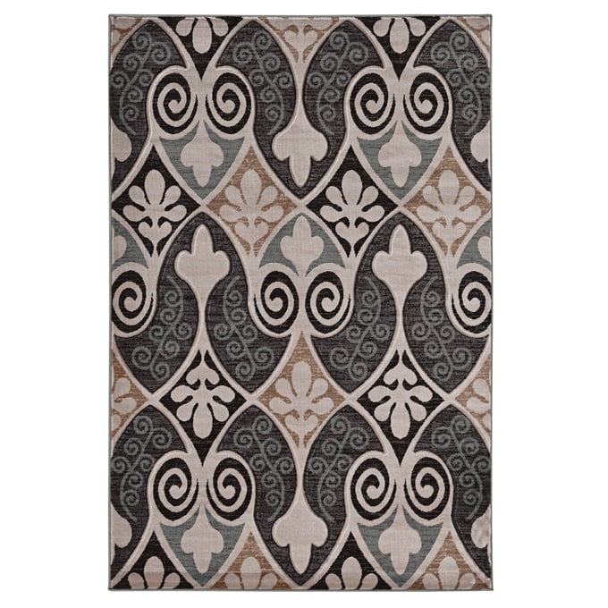 Linon Milan Bilson Black And Turquoise Rug - 91x60 LN-RUG-MN3558