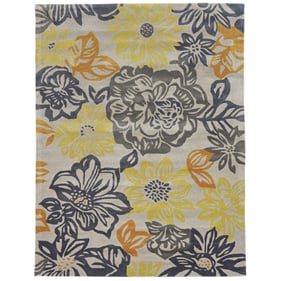 Linon Trio Benton Grey And Yellow Rug - 34x22