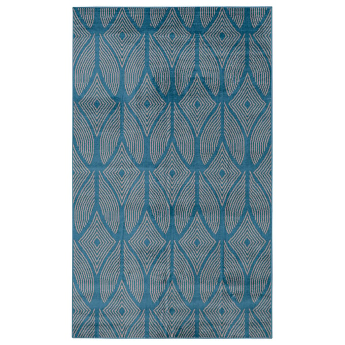 Linon Capri Henley Blue And Light Grey Rug - 111X77 LN-RUGBC21371