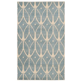 Linon Capri Henley Bone And Blue Rug - 111X77