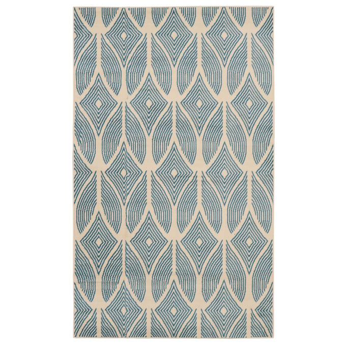 Linon Capri Henley Bone And Blue Rug - 111X77 LN-RUGBC21471