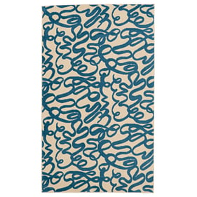 Linon Capri Sasha Cream And Blue Rug - 87X51