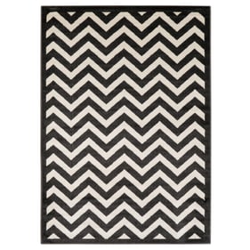 Linon Elegance Chevron Charcoal And Ivory Rug - 120x96