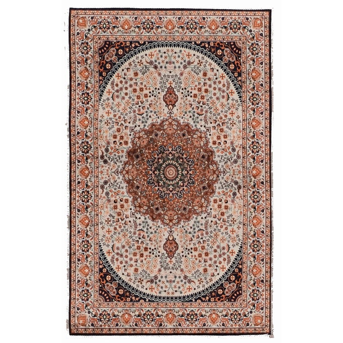 Linon Emerald Harris Cream And Copper Rug - 38x26 LN-RUGEM0223