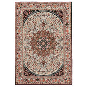 Linon Emerald Harris Cream And Copper Rug - 60x39