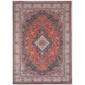 Linon Emerald Sanlin Red And Ivory Rug - 38x26