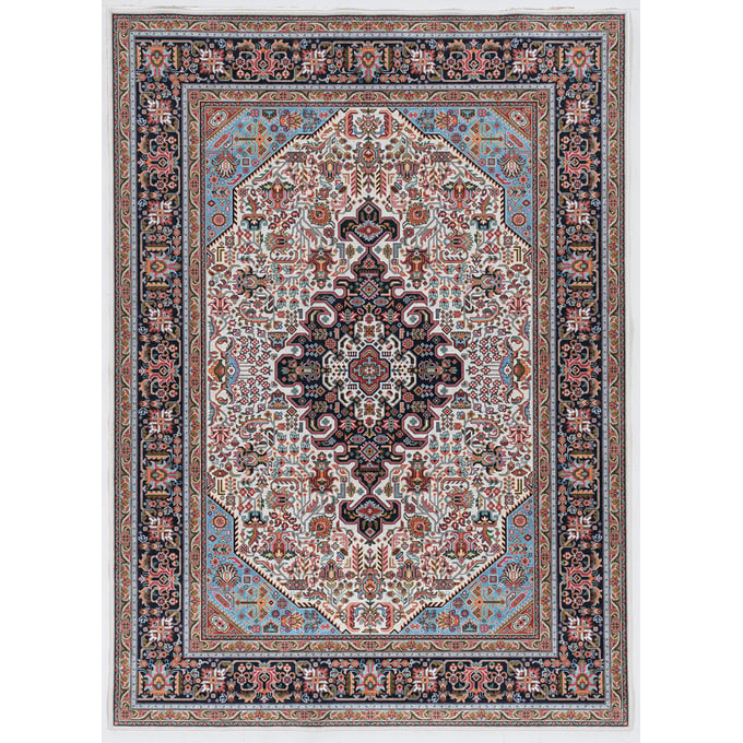 Linon Emerald Landis Ivory And Blue Rug - 38x26 LN-RUGEM2623