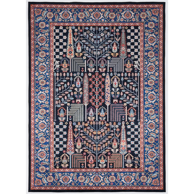 Linon Emerald Tenley Navy And Red Rug - 84x60 LN-RUGEM3257