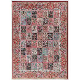 Linon Emerald Morris Red And Ivory Rug - 38x26