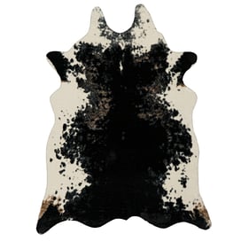 Linon Faux Cow Hide Black and White Salt Pepper Rug - 78x60