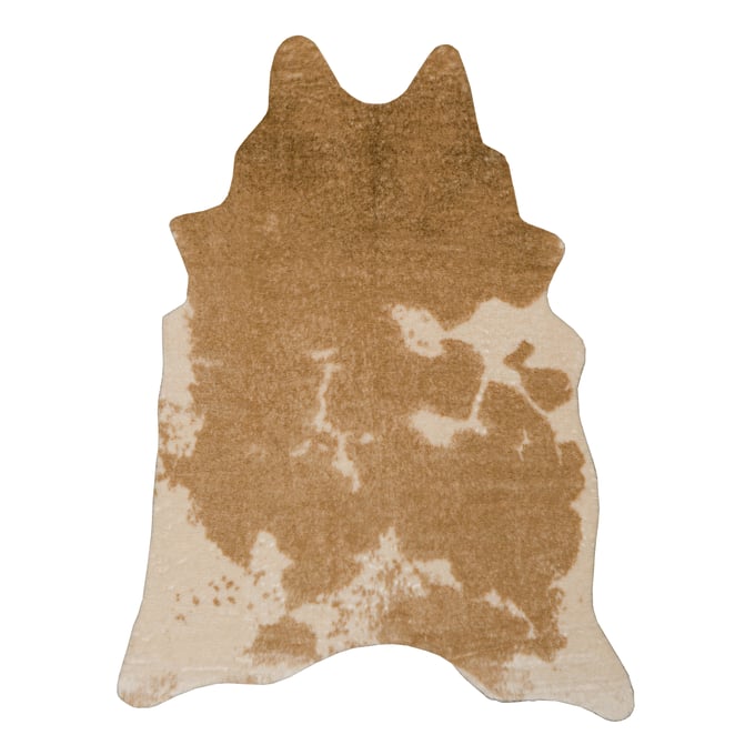 Linon Faux Cow Hide Caramel and Cream  Rug - 78x60 LN-RUGFCHCRMCM