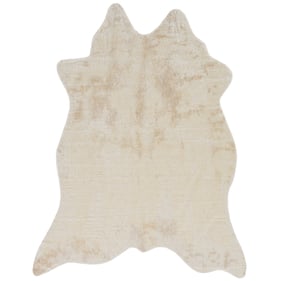 Linon Faux Cow Hide Ivory And Cream Rug - 78x60