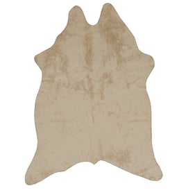 Linon Faux Cow Hide Mini Ivory And Cream Rug - 60x46