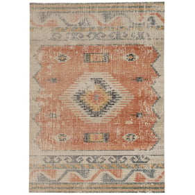 Linon Great Zero Barlow Ivory And Rust Rug - 60x36