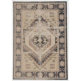 Linon Great Zero Stiles Ivory And Navy Rug - 36x24