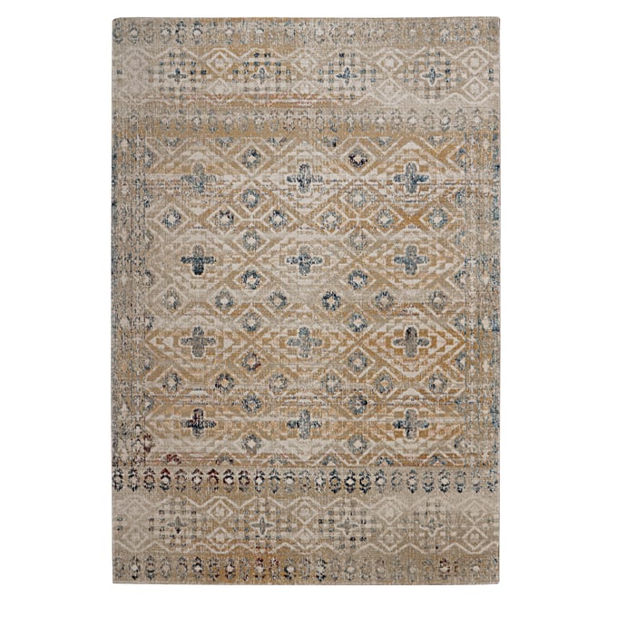 Linon Great Zero Leopold Sand And Blue Rug - 36x24 LN-RUGGZ1323