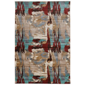 Linon Illusions Volcano Beige And Teal Rug - 60x36