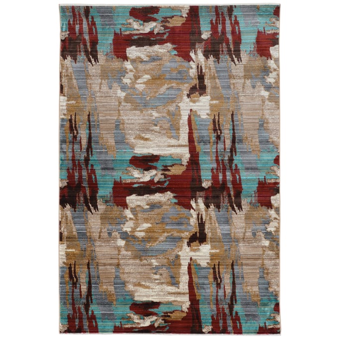 Linon Illusions Volcano Beige And Teal Rug - 60x36 LN-RUGIL0935