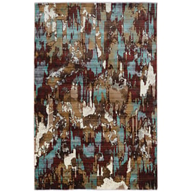 Linon Illusions Splash Beige And Burgundy Rug - 60x36