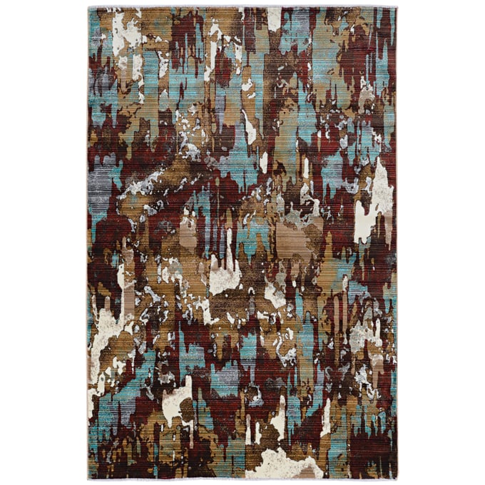 Linon Illusions Splash Beige And Burgundy Rug - 60x36 LN-RUGIL1035