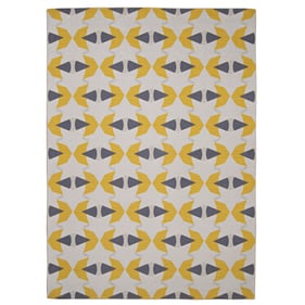 Linon Outdoor Washable Hialeah Ivory And Yellow Rug - 36x24