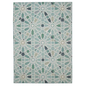 Linon Outdoor Washable Deltona Green And Ivory Rug - 36x24