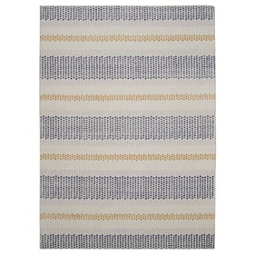 Linon Outdoor Washable Delray Ivory And Blue Rug - 36x24