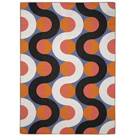 Linon Outdoor Washable Jupiter Orange And Pink Rug - 36x24