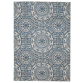 Linon Outdoor Washable Ormond Smoke Blue Rug - 60x36