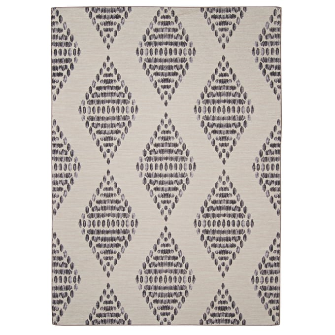 Linon Ocoee Outdoor Washable Rug Collection - Ivory/Brown - 2' x 3