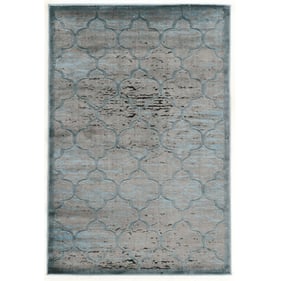 Linon Platinum Trellis Blue And Black Rug - 90x60