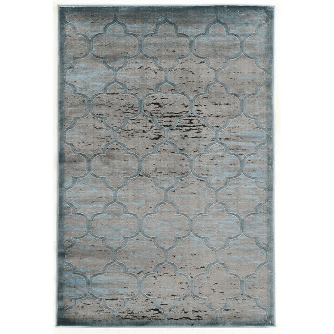 Linon Platinum Trellis Blue And Black Rug - 90x60 LN-RUGPM0158