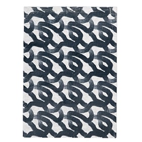 Linon Motif Printed Faux Rabbit Sketch Black And White Rug - 60x36