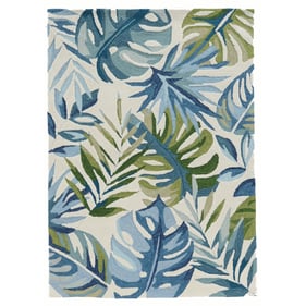 Linon Trio Bermuda Ivory And Blue Rug - 84x60