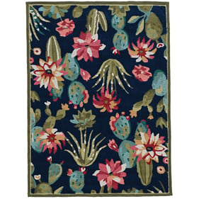 Linon Trio Cactus Navy And Multi Rug - 84x60