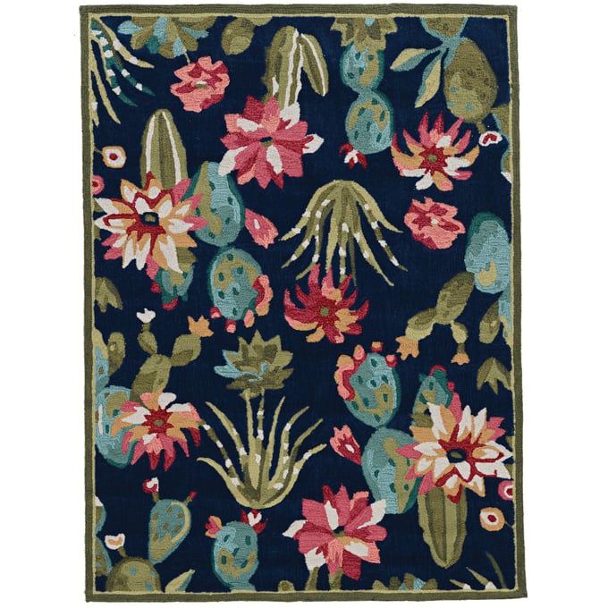 Linon Trio Cactus Navy And Multi Rug - 84x60 LN-RUGTA58757