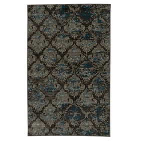 Linon Vintage Clara Grey And Turquoise Rug - 36x24