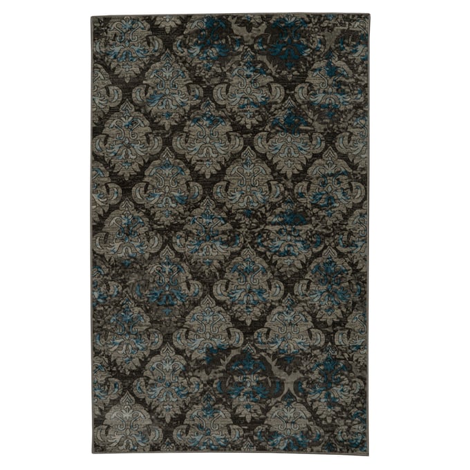 Linon Vintage Clara Grey And Turquoise Rug - 36x24 LN-RUGVT0723