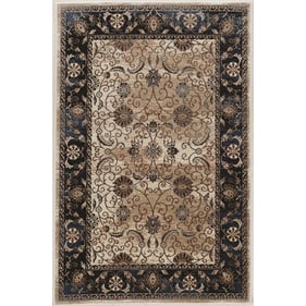 Linon Vintage Isfahan Ivory And Dark Blue Rug - 36x24