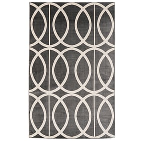 Linon Vintage Arabesque Grey And Ivory Rug - 120x96