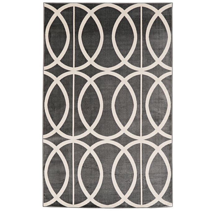 Linon Vintage Arabesque Grey And Ivory Rug - 120x96 LN-RUGVT8181