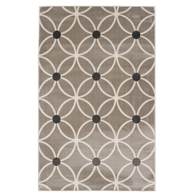 Linon Vintage Tangram Grey And Ivory Rug - 120x96